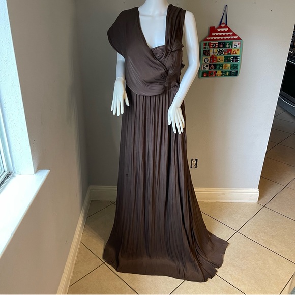 seomiscky Plus Asymmetrical Neck Floor Length Dress size 2xl for size 14-16 - Picture 3 of 9